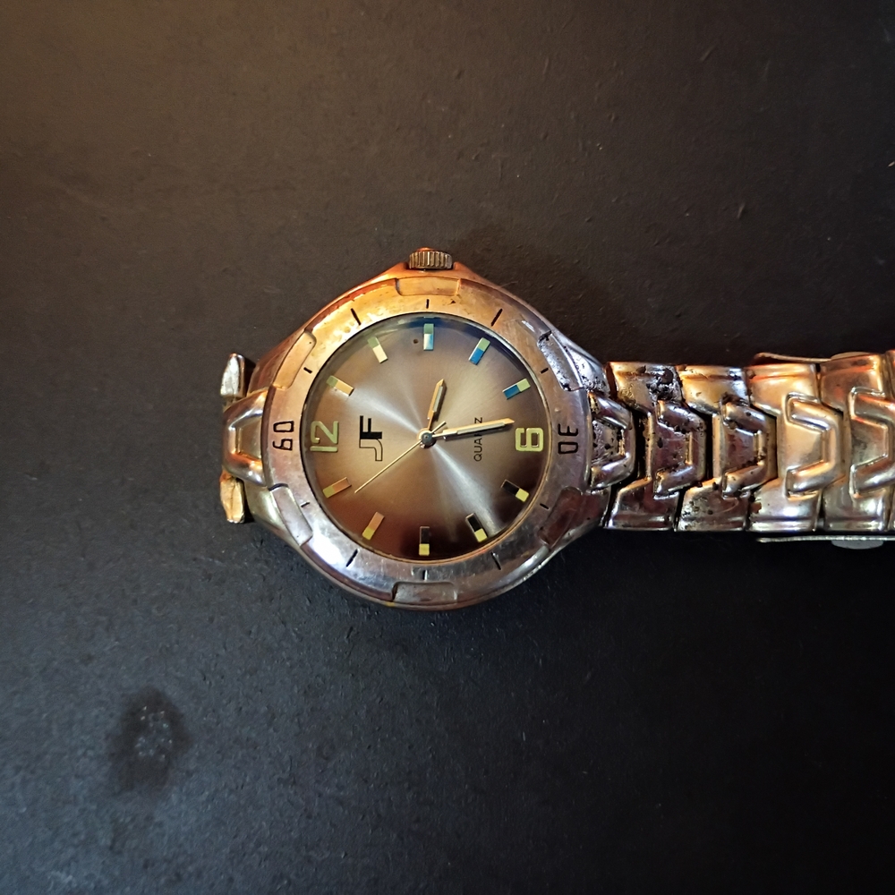 JF Silver-Tone Men's Watch with Gradient Dial